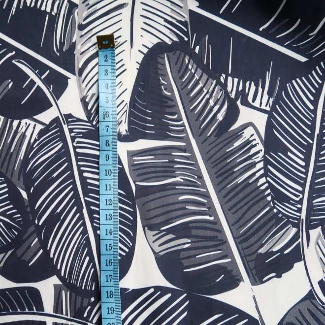 Feather Palm - Navy - Cotton Lawn - Image 4