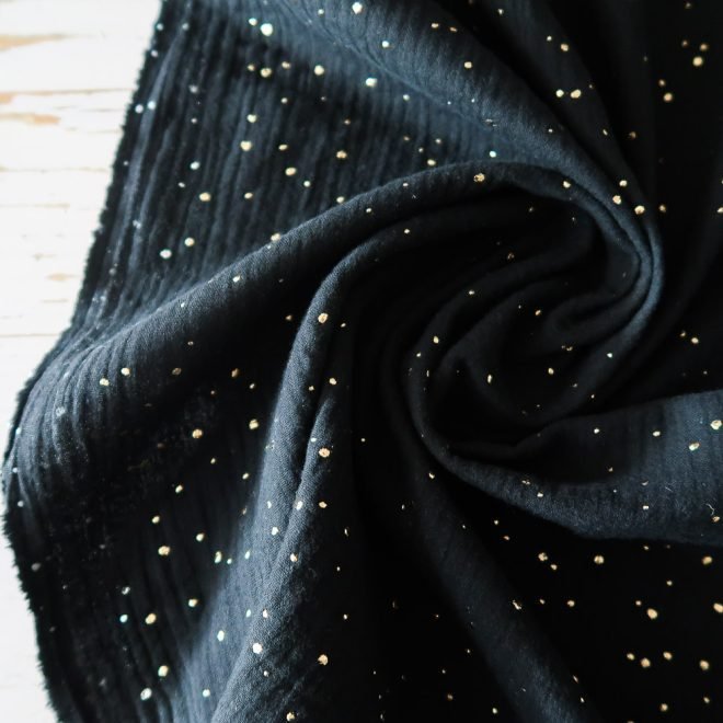 Gold Speckled Double Gauze - Black - Image 5