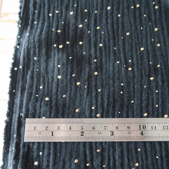 Gold Speckled Double Gauze - Black - Image 3