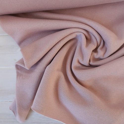 1.5m & 2m Remnant Pieces - Winter Sparkle Fleece Back Terry - Soft Pink