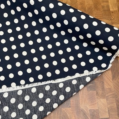 Vivian Spotty Viscose Mix - Navy