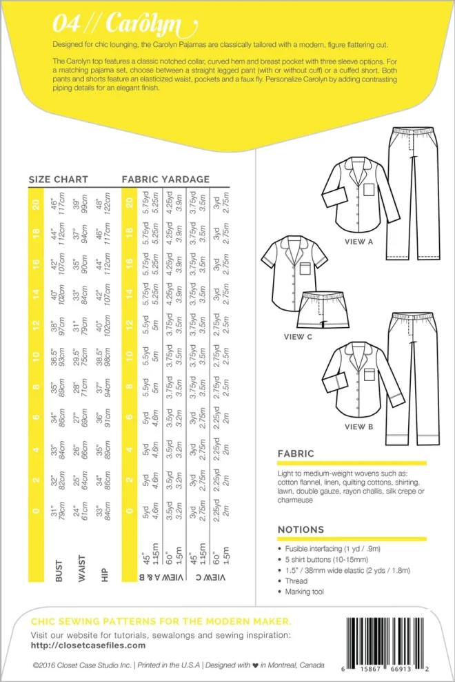 Carolyn Pajamas | Closet Core Patterns - Image 4