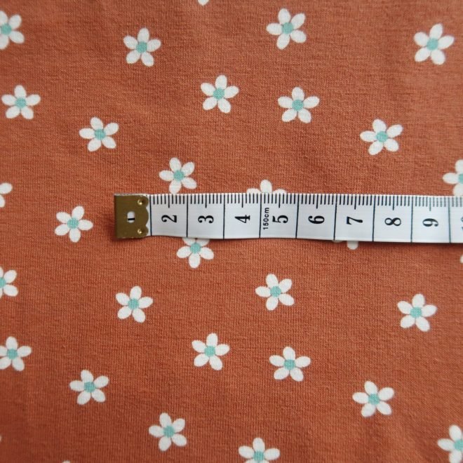 Ditsy Daisy Cotton Jersey - Rust - Image 2