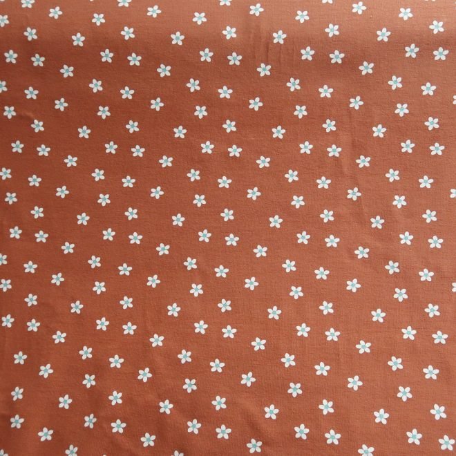 Ditsy Daisy Cotton Jersey - Rust - Image 4