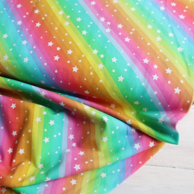 Rainbow Stars Cotton Jersey