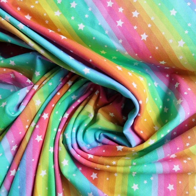 Rainbow Stars Cotton Jersey - Image 2