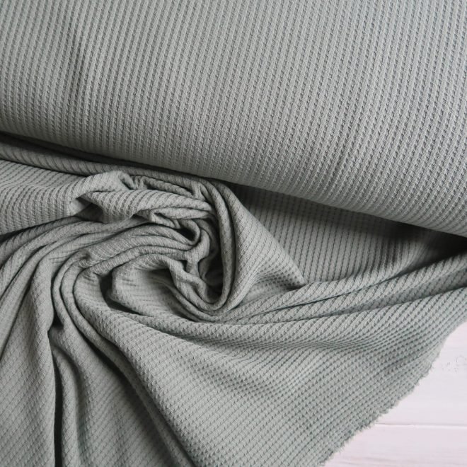Waffle Cotton Jersey - Sage - Image 4