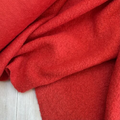 2.5m Remnant - Boiled Wool Blend Coating - Red