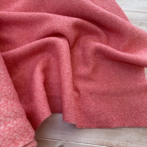 Boiled Wool Blend Coating - Salmon