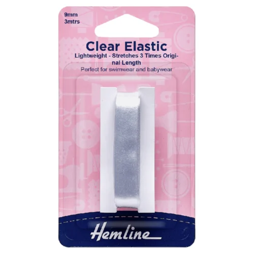 Hemline Clear Elastic 9mmx3m