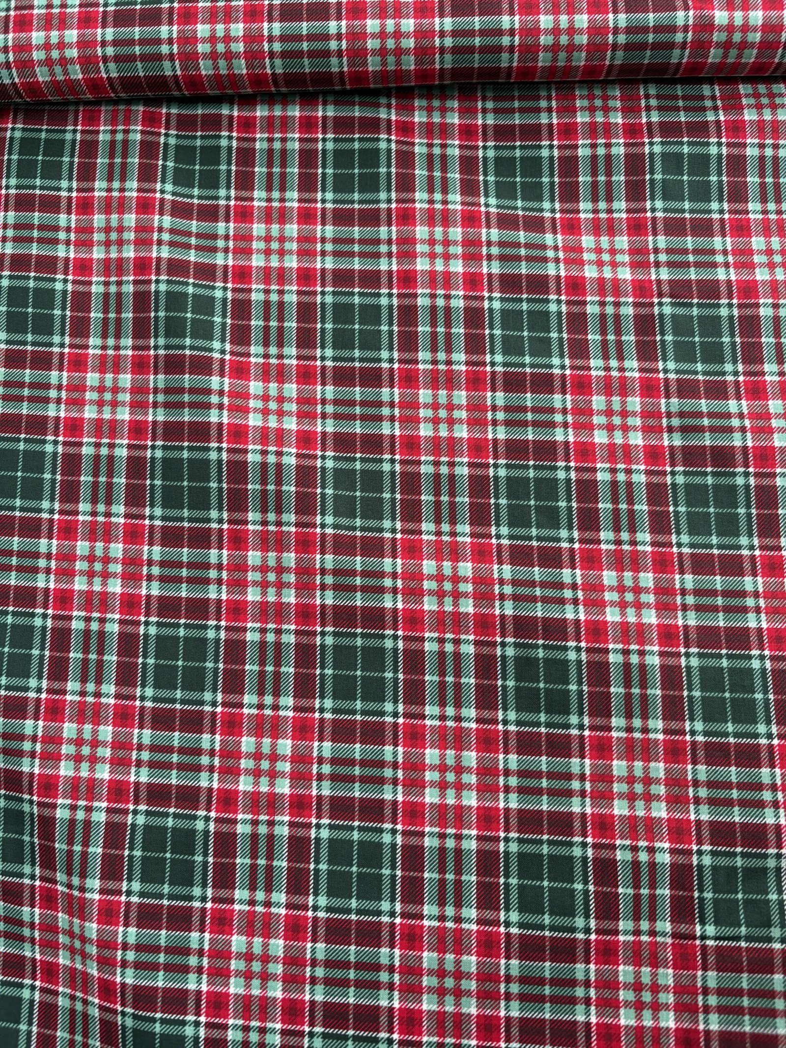 Christmas Tartan Cotton - Green - Image 3