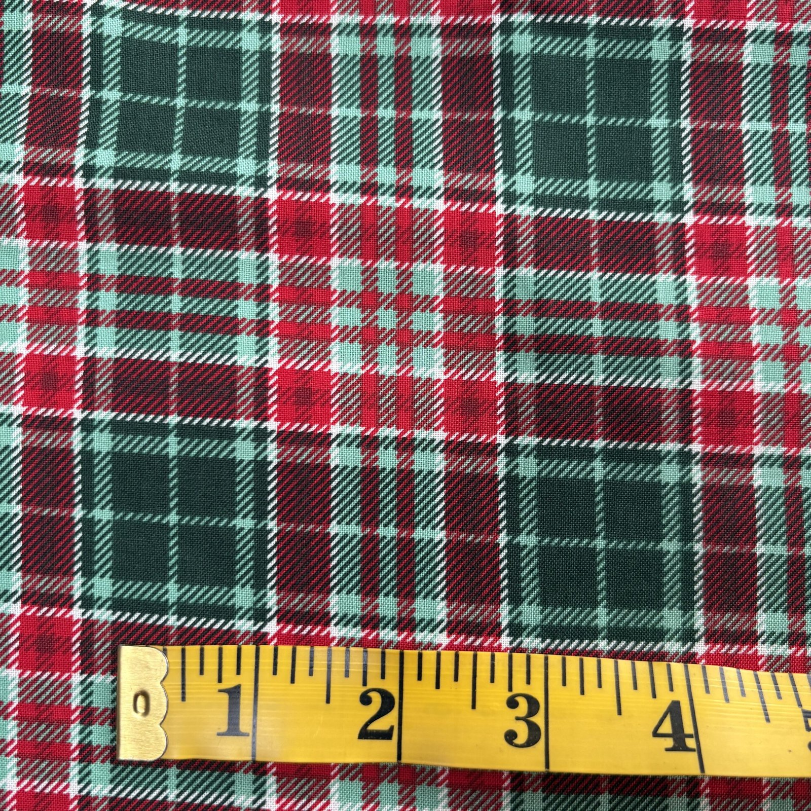 Christmas Tartan Cotton - Green - Image 2