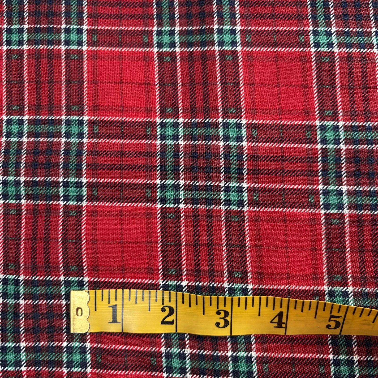 Christmas Tartan Cotton - Red - Image 3
