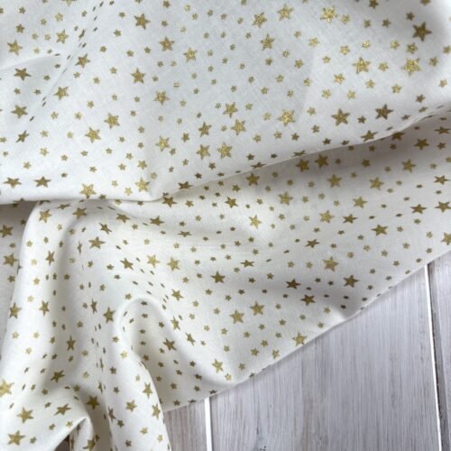 Sparkle Stars Cotton - White