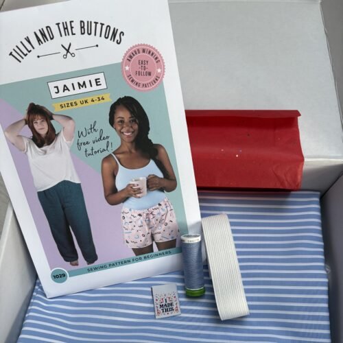 Pyjama Bottoms Sewing Kit - Blue Stripe